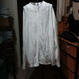 Women's white zip front 3x sweater